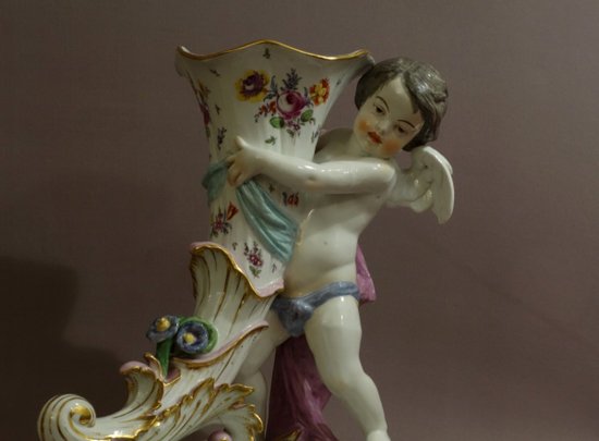  Pair Of Large Rhyton Vases By Samson 19th century