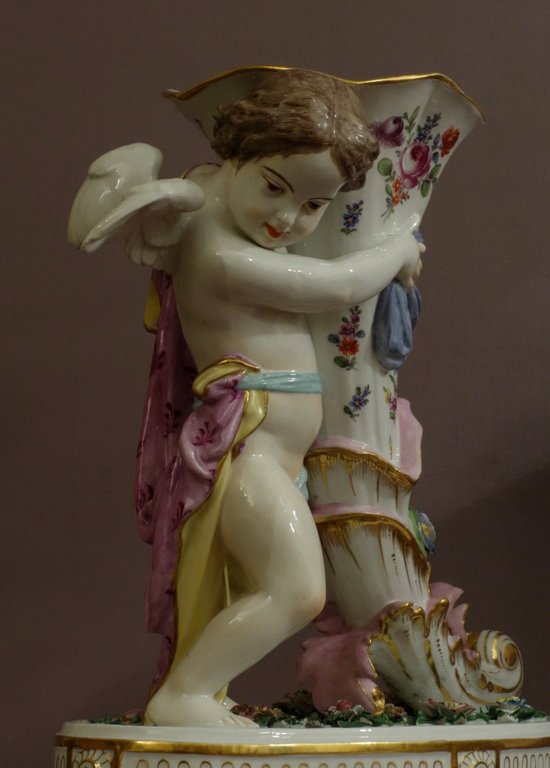  Pair Of Large Rhyton Vases By Samson 19th century