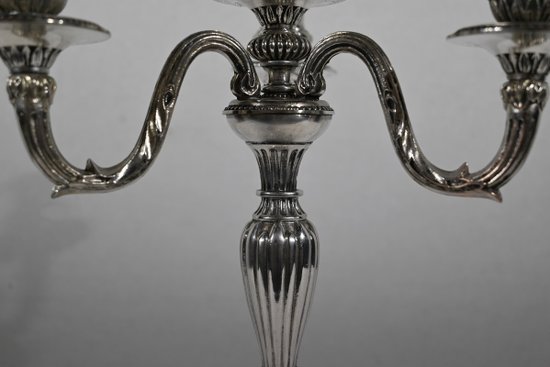Pair of Silver Bronze Candlesticks - End of XIXth century
