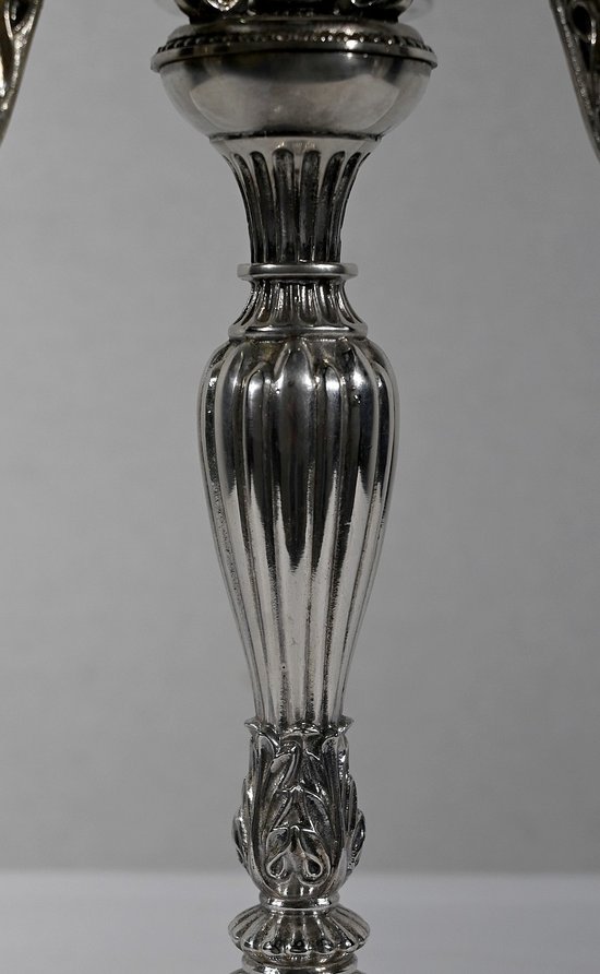 Pair of Silver Bronze Candlesticks - End of XIXth century