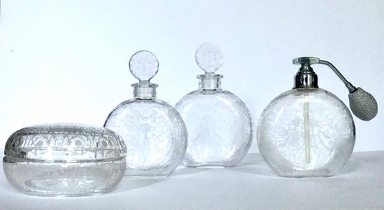 Toilettengarnitur aus Baccarat-Kristall 1940