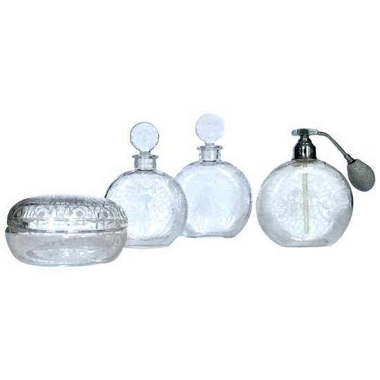 Toilettengarnitur aus Baccarat-Kristall 1940