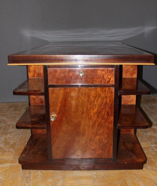 Scrivania d'epoca Art Déco in palissandro del 1930 circa