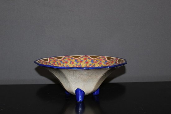 Tazza in smalto Art Déco di Longwy, 1930 circa