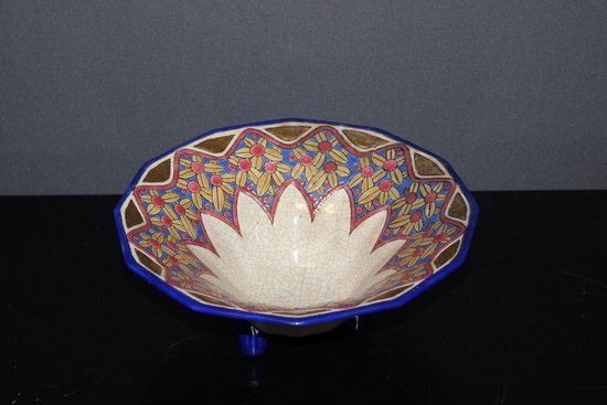 Tazza in smalto Art Déco di Longwy, 1930 circa