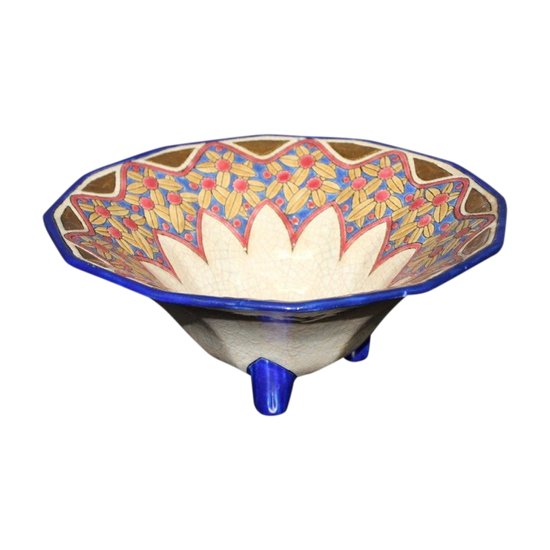 Tazza in smalto Art Déco di Longwy, 1930 circa