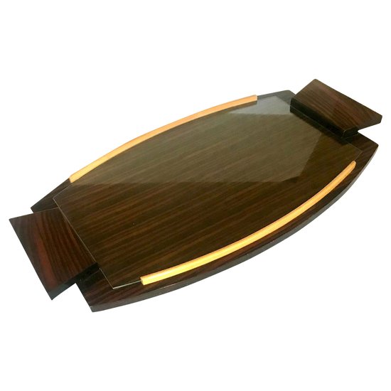 Art-deco tray with macassar and lemon tree