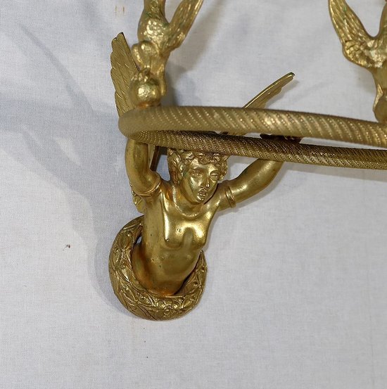 Paar Kerzenhalter-Wandleuchten aus vergoldeter Bronze, Empire - Anfang 19.