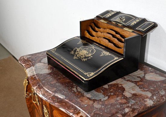 Blackened Wood Traveller's Writing Table, Napoleon III period - Mid 19th century