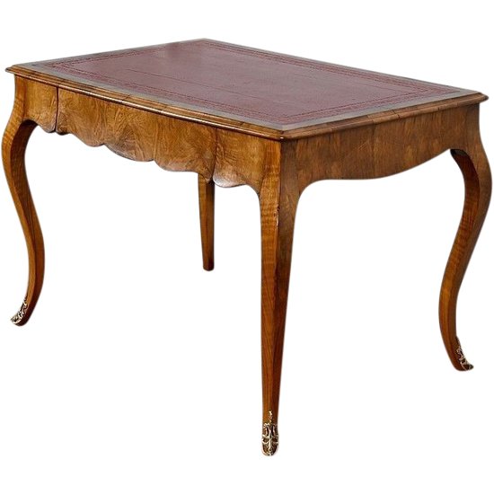Table Bureau en Noyer, style Louis XV – Milieu XIXe