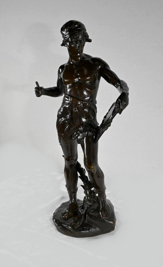Importante "Allegoria della Poesia" in bronzo, di E. Drouot - 1900