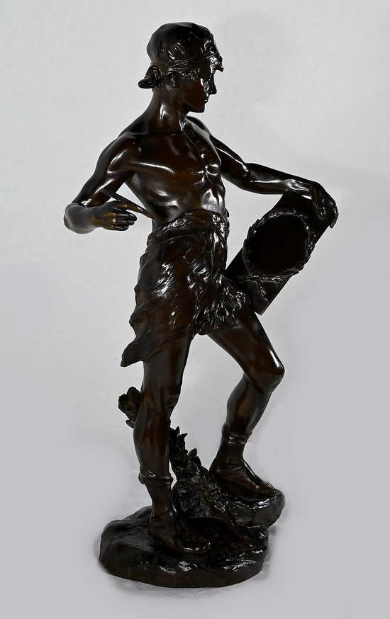 Importante "Allegoria della Poesia" in bronzo, di E. Drouot - 1900