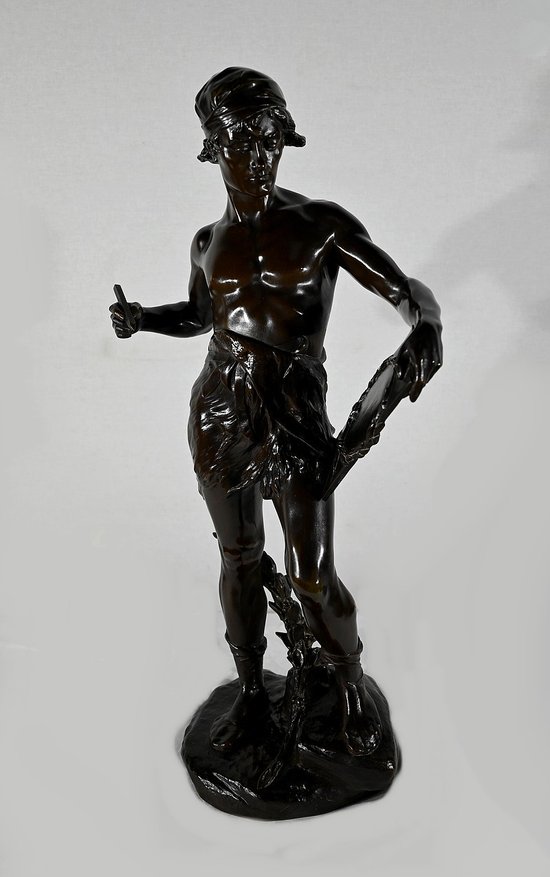 Importante "Allegoria della Poesia" in bronzo, di E. Drouot - 1900