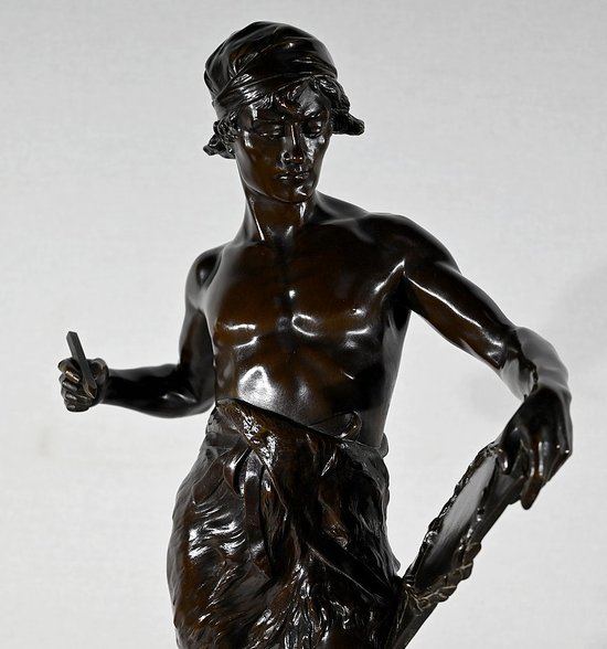 Importante "Allegoria della Poesia" in bronzo, di E. Drouot - 1900