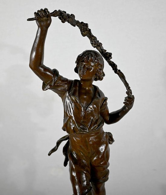Important "Retour des Vendanges" Regulator, by A. Moreau - End of XIXth century