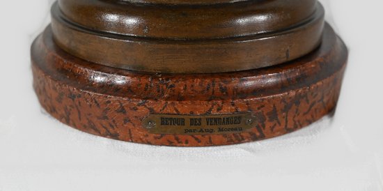 Important "Retour des Vendanges" Regulator, by A. Moreau - End of XIXth century