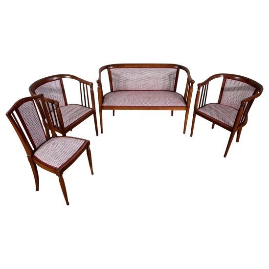 Art deco living room set in solid Beech - 1940