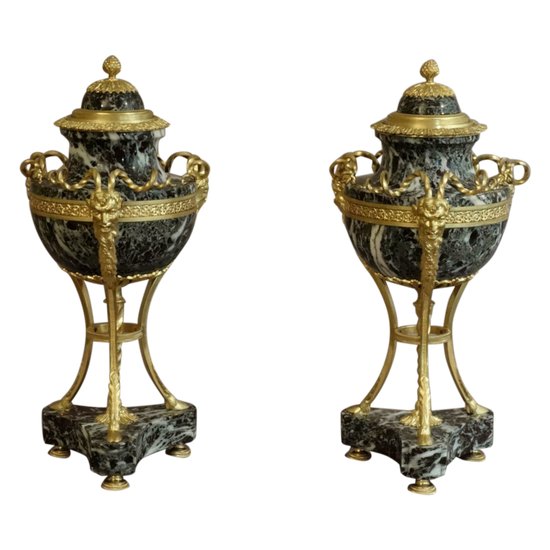  Paire De Cassolettes Réversibles Louis XVI XIXème 