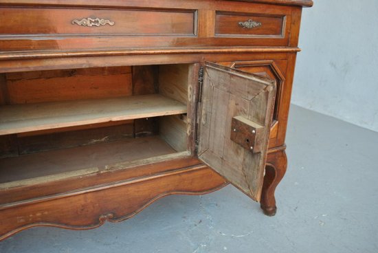 Bureau Forme Mazarin Louis XV En Noyer d'époque XVIIIème