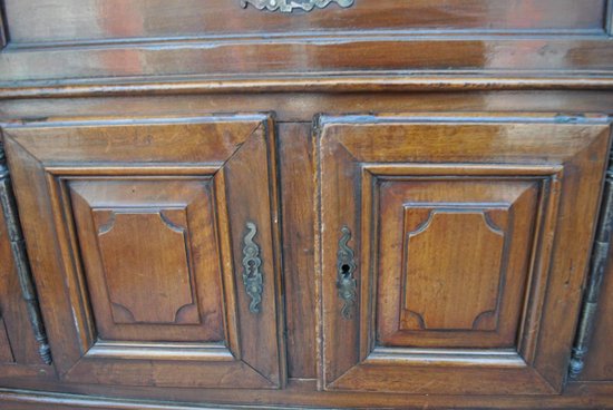 Bureau Forme Mazarin Louis XV En Noyer d'époque XVIIIème