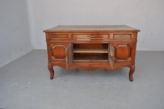 Bureau Forme Mazarin Louis XV En Noyer d'époque XVIIIème