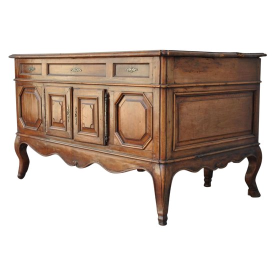 Bureau Forme Mazarin Louis XV En Noyer d'époque XVIIIème