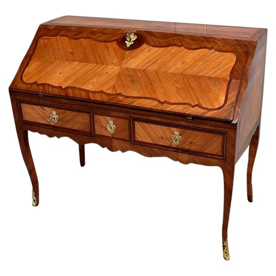 Bureau de Pente en Acajou et Bois de Rose, époque Régence / Louis XV - XVIIIe