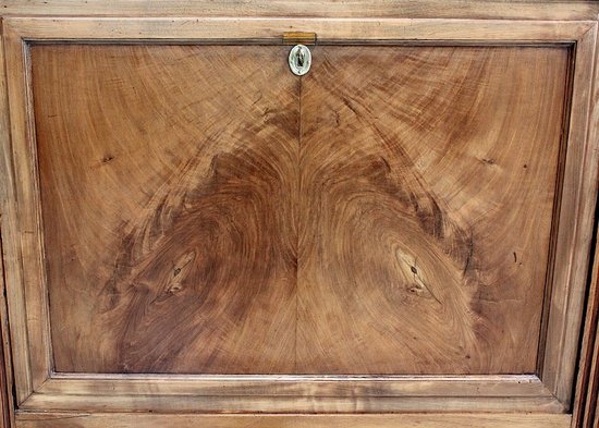 Guillotine Secretary in Blond Walnut, Louis XVI period - End of XVIIIth century