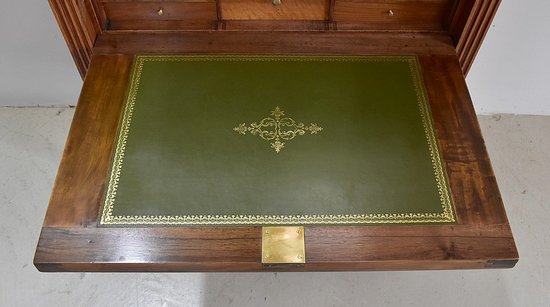 Guillotine Secretary in Blond Walnut, Louis XVI period - End of XVIIIth century