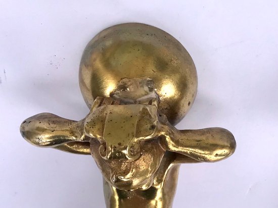 Pair of bronze door handles castle