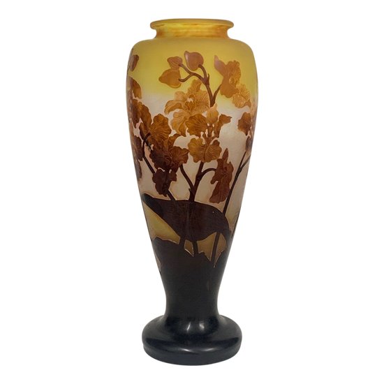 Gallé, Vaso decorato con orchidea oncidium