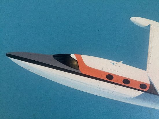 Projet d'Avion Gouache Signée