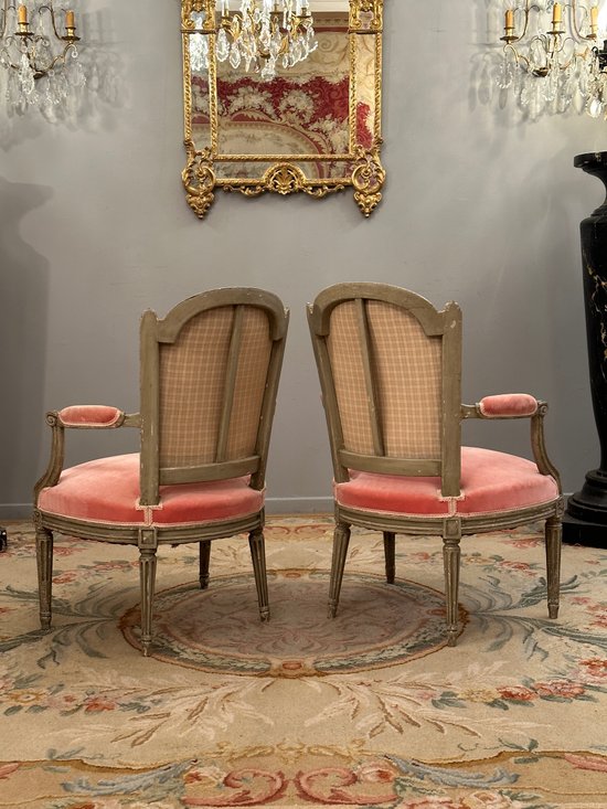 Pair Of Louis XVI period Cabriolet Armchairs About 1770