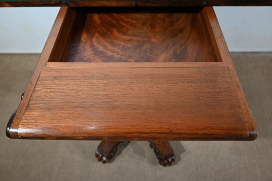 Console Table de Jeux en placage de Palissandre, Angleterre – 1850