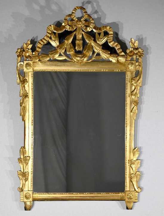 Gilded Wood Rectangular Mirror, Louis XVI style - End of XIXth century