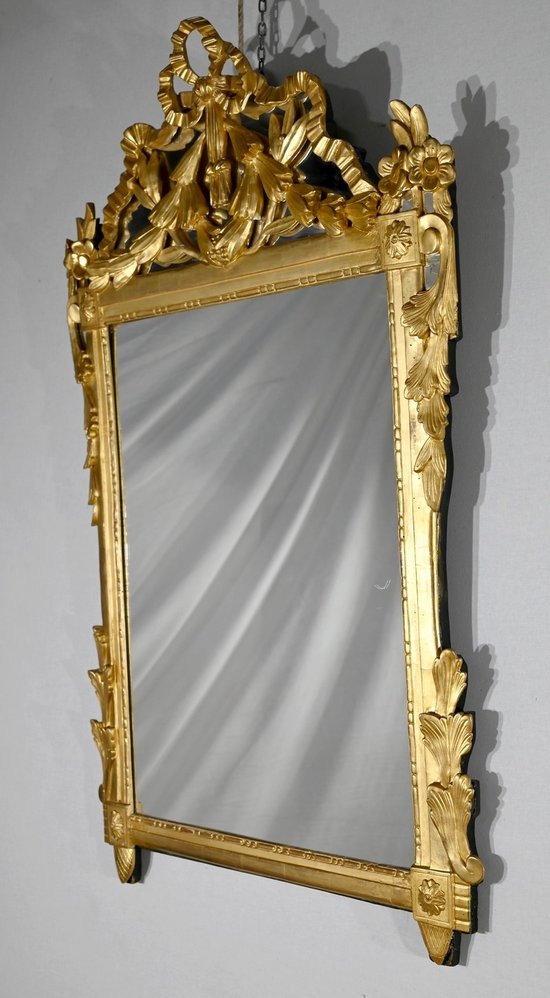Gilded Wood Rectangular Mirror, Louis XVI style - End of XIXth century