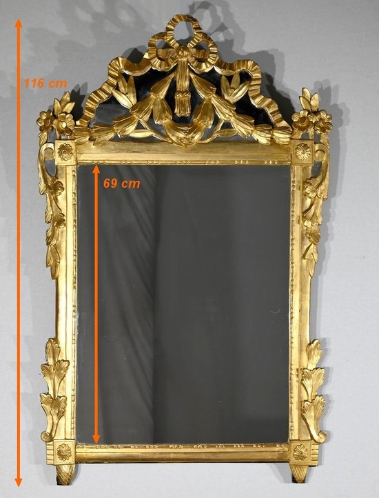 Gilded Wood Rectangular Mirror, Louis XVI style - End of XIXth century