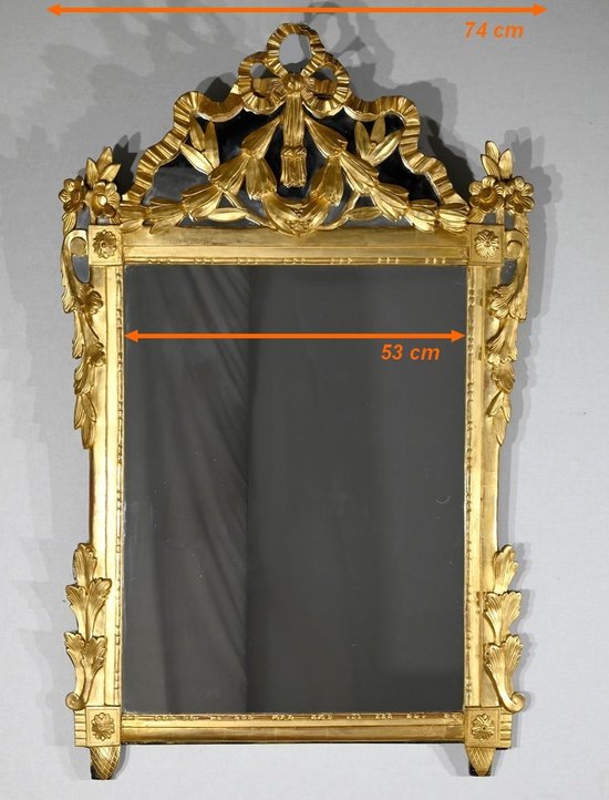 Gilded Wood Rectangular Mirror, Louis XVI style - End of XIXth century