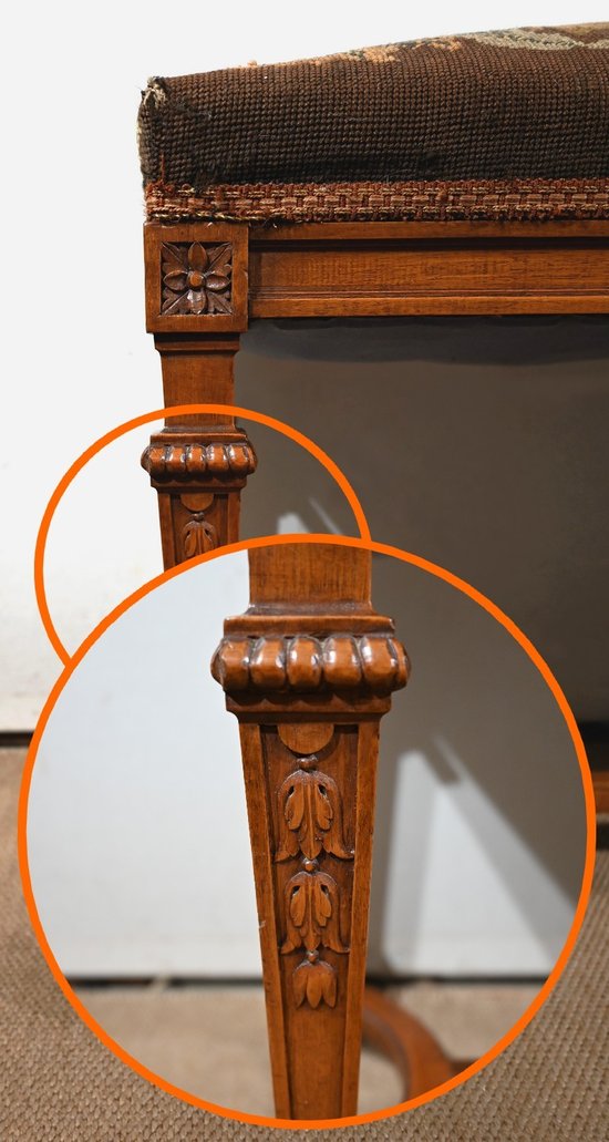 Long Rectangular Walnut Bench - 1910