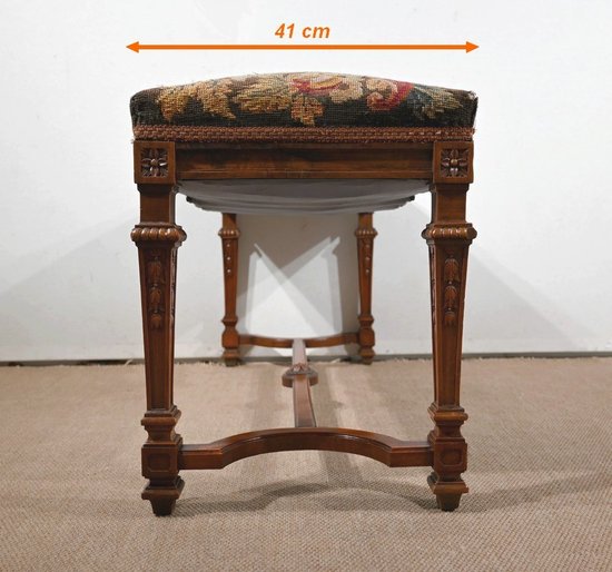 Long Rectangular Walnut Bench - 1910