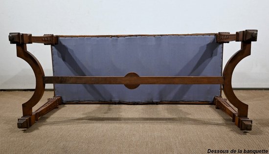 Long Rectangular Walnut Bench - 1910