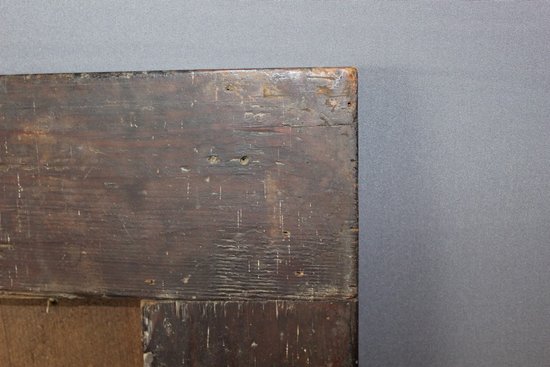 Specchio Luigi XIII in noce e intarsio di legno chiaro XVII