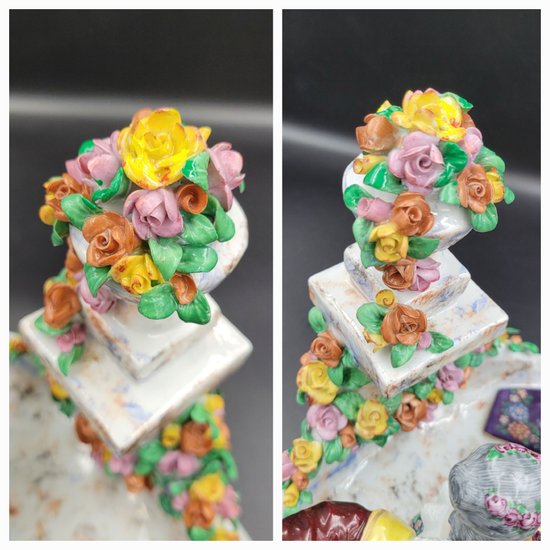 SAMSON Biscuit in porcellana Altezza 25 cm Napoleon Lovers Trio 3 French Victorian Capodimonté