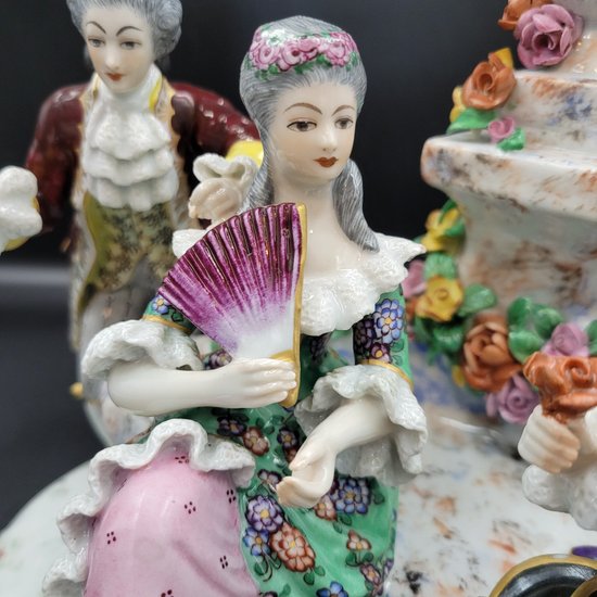 SAMSON Biscuit in porcellana Altezza 25 cm Napoleon Lovers Trio 3 French Victorian Capodimonté