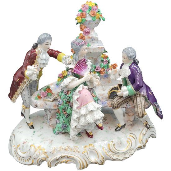 SAMSON Biscuit in porcellana Altezza 25 cm Napoleon Lovers Trio 3 French Victorian Capodimonté