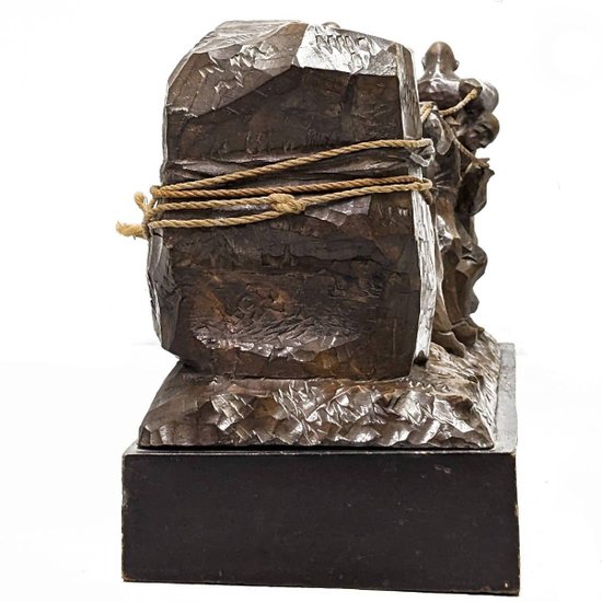 Wooden Sculpture The Pariahs In Wooden Period XXth