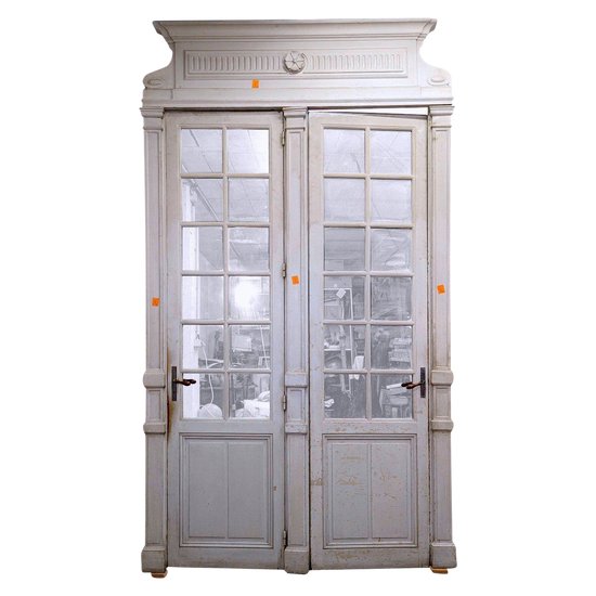 éléments De Boiserie En Bois Laqué XIXème (doubles Portes)
