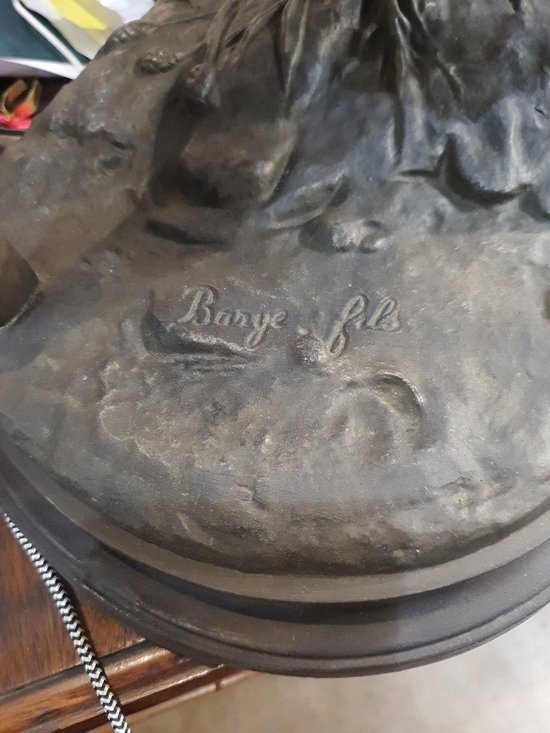 Cavaliere orientalista della fine del XIX secolo in regola firmato Barye Fils e Guillemin