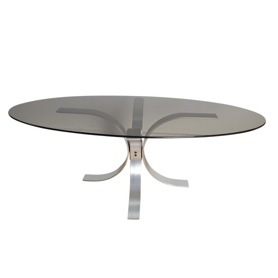 Table basse verre fumé circa 1970