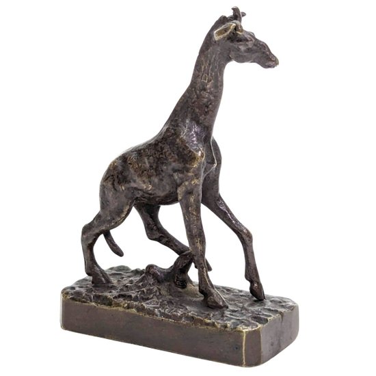 Bronzo animale in miniatura La giraffa Diciannovesima volta